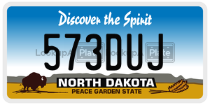 573DUJ  license plate in ND