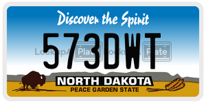 573DWT  license plate in ND