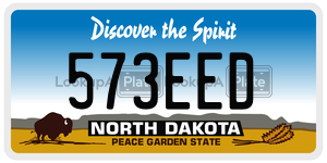 573EED  license plate in ND