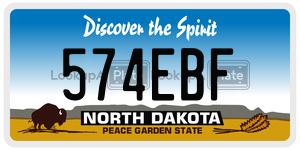 574EBF  license plate in ND