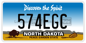 574EGC  license plate in ND