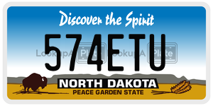 574ETU  license plate in ND