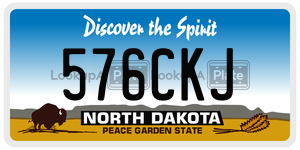 576CKJ  license plate in ND