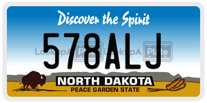578ALJ  license plate in ND