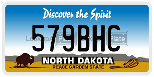 579BHC license plate in North Dakota