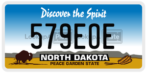 579EOE  license plate in ND