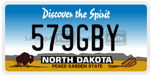 579GBY  license plate in ND