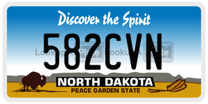 582CVN  license plate in ND