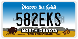 582EKS  license plate in ND