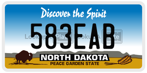 583EAB  license plate in ND