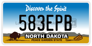 583EPB license plate in North Dakota