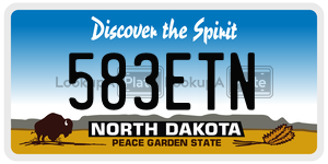 583ETN  license plate in ND