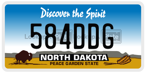 584DDG  license plate in ND