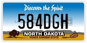 584DGH  license plate in ND