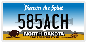 585ACH  license plate in ND