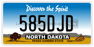 585DJD  license plate in ND