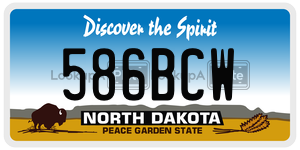 586BCW license plate in North Dakota