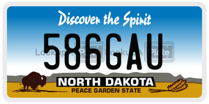 586GAU  license plate in ND
