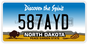 587AYD  license plate in ND