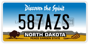 587AZS  license plate in ND