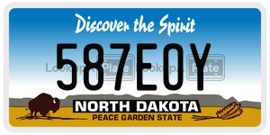 587EOY  license plate in ND