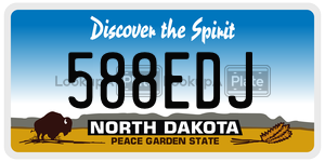 588EDJ  license plate in ND