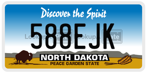 588EJK  license plate in ND