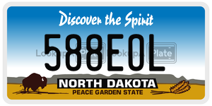 588EOL  license plate in ND