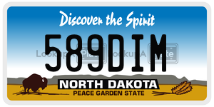 589DIM  license plate in ND