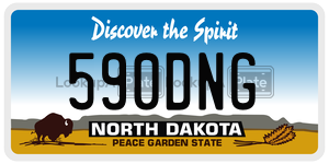 590DNG  license plate in ND
