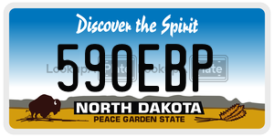590EBP  license plate in ND