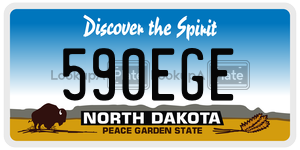 590EGE  license plate in ND