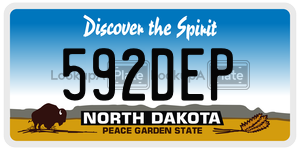 592DEP  license plate in ND