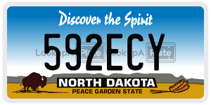 592ECY  license plate in ND