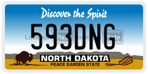 593DNG  license plate in ND