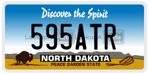 595ATR  license plate in ND