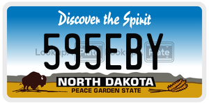 595EBY  license plate in ND