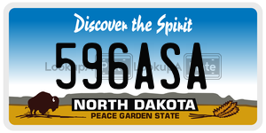 596ASA  license plate in ND