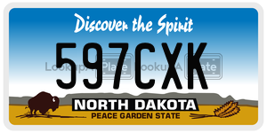 597CXK  license plate in ND