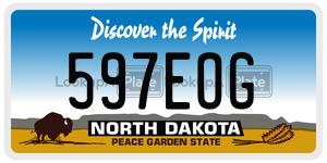 597EOG  license plate in ND