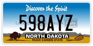 598AYZ  license plate in ND