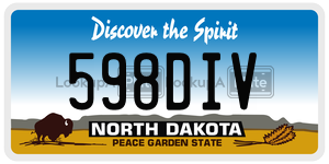 598DIV  license plate in ND