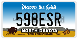 598ESR  license plate in ND