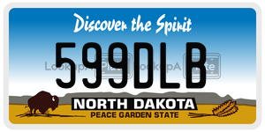 599DLB  license plate in ND