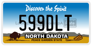 599DLT  license plate in ND