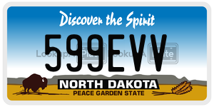599EVV  license plate in ND