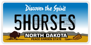 5HORSES  license plate in ND