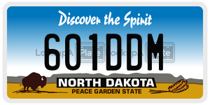 601DDM  license plate in ND