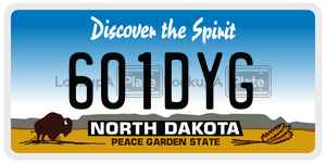 601DYG  license plate in ND