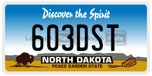 603DST  license plate in ND